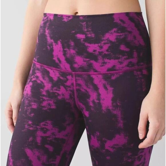 Lululemon Wunder Under Crop II Full-On Luon Breezie Regal Plum Black 4 - Picture 5 of 10